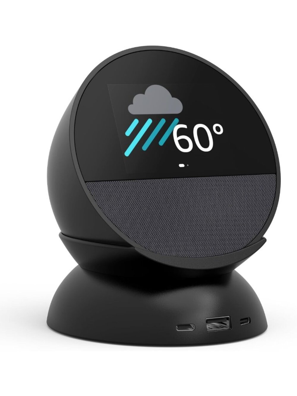 Smart Display Bundle: Echo Spot 2024, Stand with USB-C & USB-A Charging Ports
